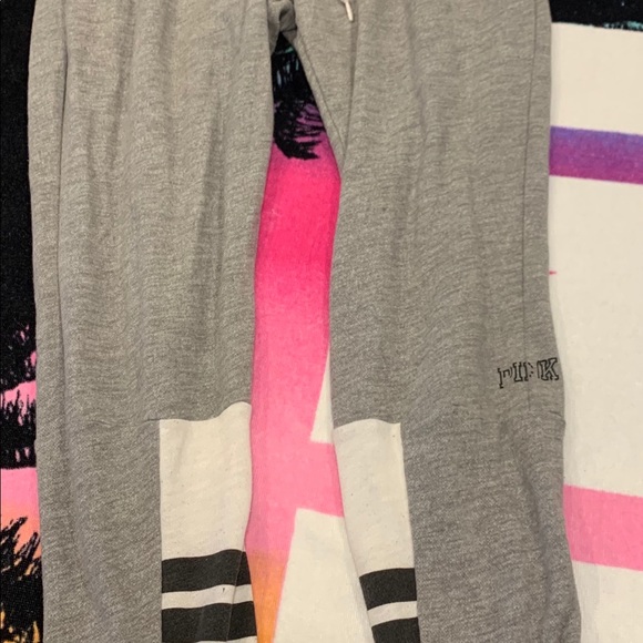 Pink Victoria’s Secret Gray Joggers w/ Tue Waist - Picture 4 of 9